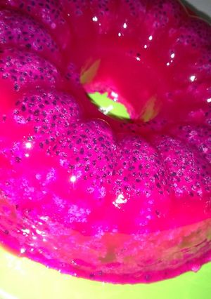 Foto resep Puding buah naga💙