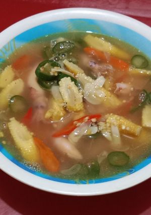 Foto resep Tumis cumi asin cabe hijau dan jagung