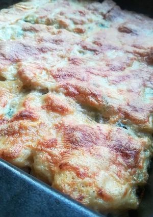 Tepsis cukkinis, karfiolos csirke recept fotója