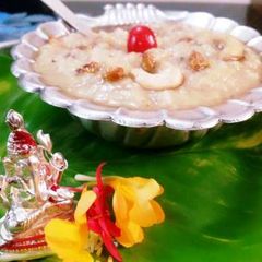 A picture of Kobbari Korra Biyyam Payasam/ Coconut and Foxtail Millet Porridge.