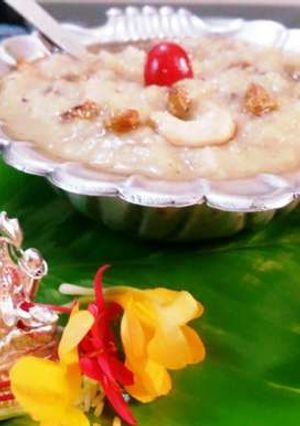 A picture of Kobbari Korra Biyyam Payasam/ Coconut and Foxtail Millet Porridge.