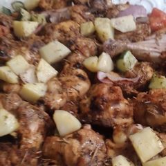 Lebanese style baked chicken A picture of Lebanese style baked chicken.