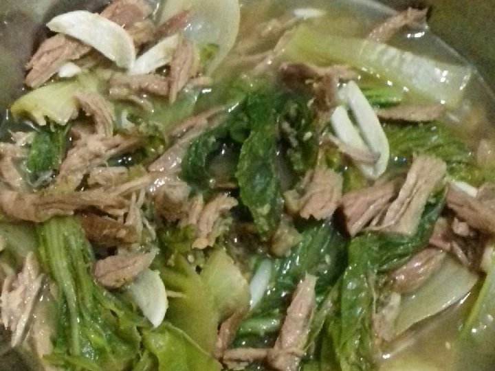 Cara Gampang Membuat Resep Tumis (1)pokcoy suwir daging ala diet kenyang hughes yang Enak Banget