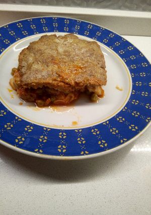 Foto di Mattonella di tritato con ragù e mozzarella al forno