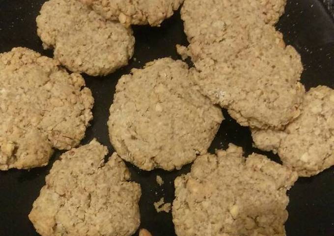 Eggless and flourless, oat and peanut butter cookies