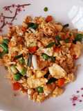 #624 scramble egg mixed veggies