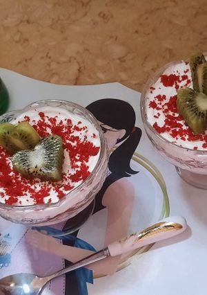صورة لوصفة حلى كاسات الريد فيلفيت لذيييذ جداً 🍧🍧