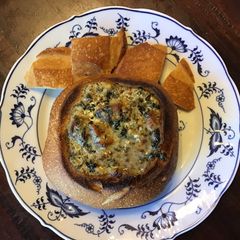 A picture of California Farm Feta Cheese Bread Bowl Fondue Dinner.