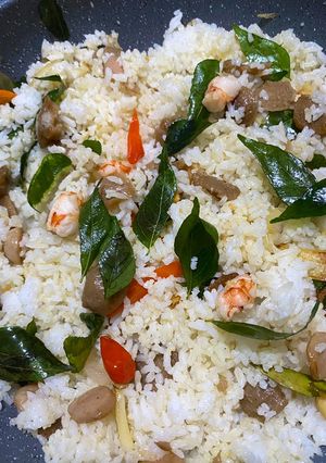 Foto resep Nasi Goreng Daun Kari