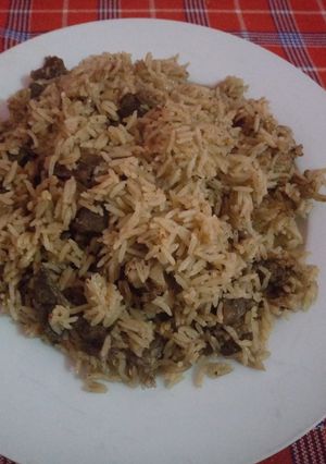 A picture of Pilau and pumpkin soup.