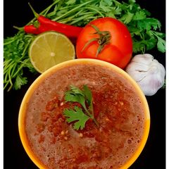 A picture of Salata Hara / Arabic Hot Salad / Middle Eastern Salsa.
