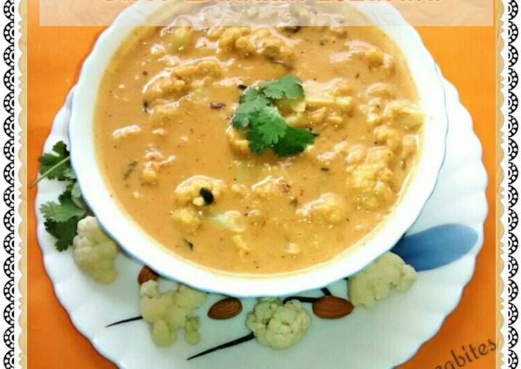 Gobi Badami Masala (Cauliflower cooked in badam base)