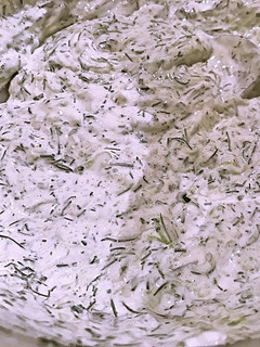 A picture of Dill Tzaztziki sauce.