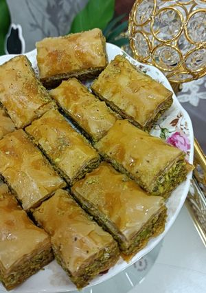 صورة لوصفة بقلاوة بالفستق