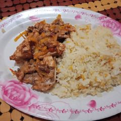 Stir Fried chicken with Fried Rice A picture of Stir Fried chicken with Fried Rice.