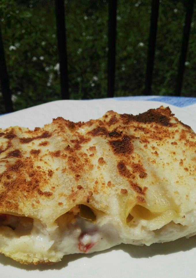 Una foto de Canelones de soja texturizada y verduras