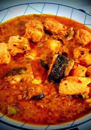 A picture of Salmon Coconut Curry.