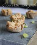 Tacitas de tortilla de harina rellenas de carne de Jaiba