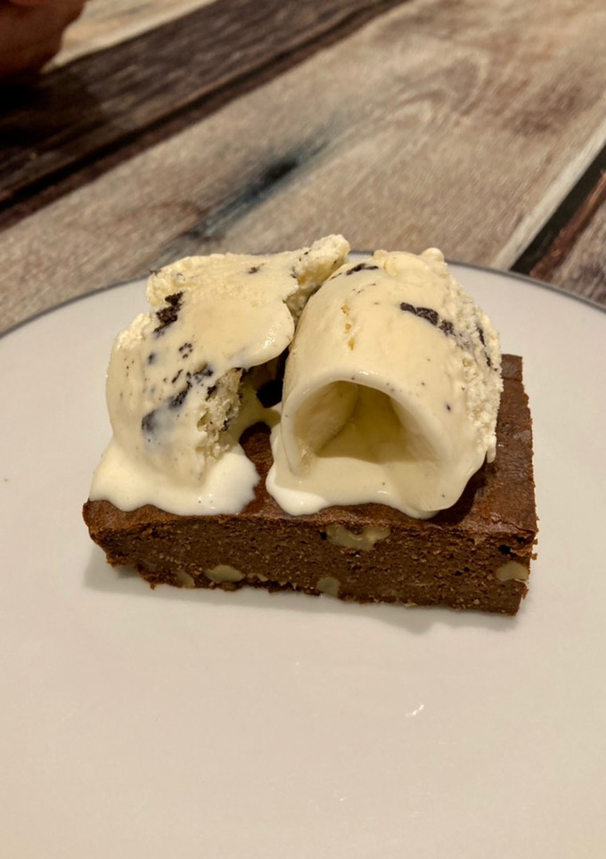 Una foto de Brownie de plátano