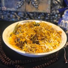 Beef biryani A picture of Beef biryani.