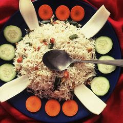 A picture of How to make oil free veg fried rice.