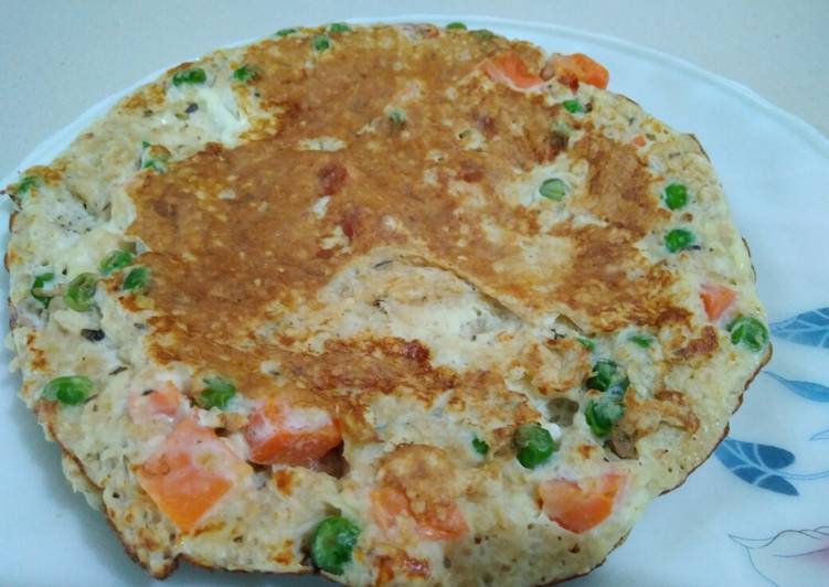 Omelet Oat Putih Telur dan Sayuran