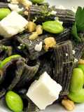 Black Lentil Pasta with Edamame and Feta