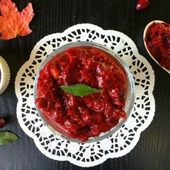 A picture of Cranberry Thokku/Relish.