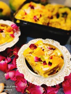 आम दूध मलाई केक (aam doodh malai cake recipe in Hindi) रेसिपी मुख्य फोटो