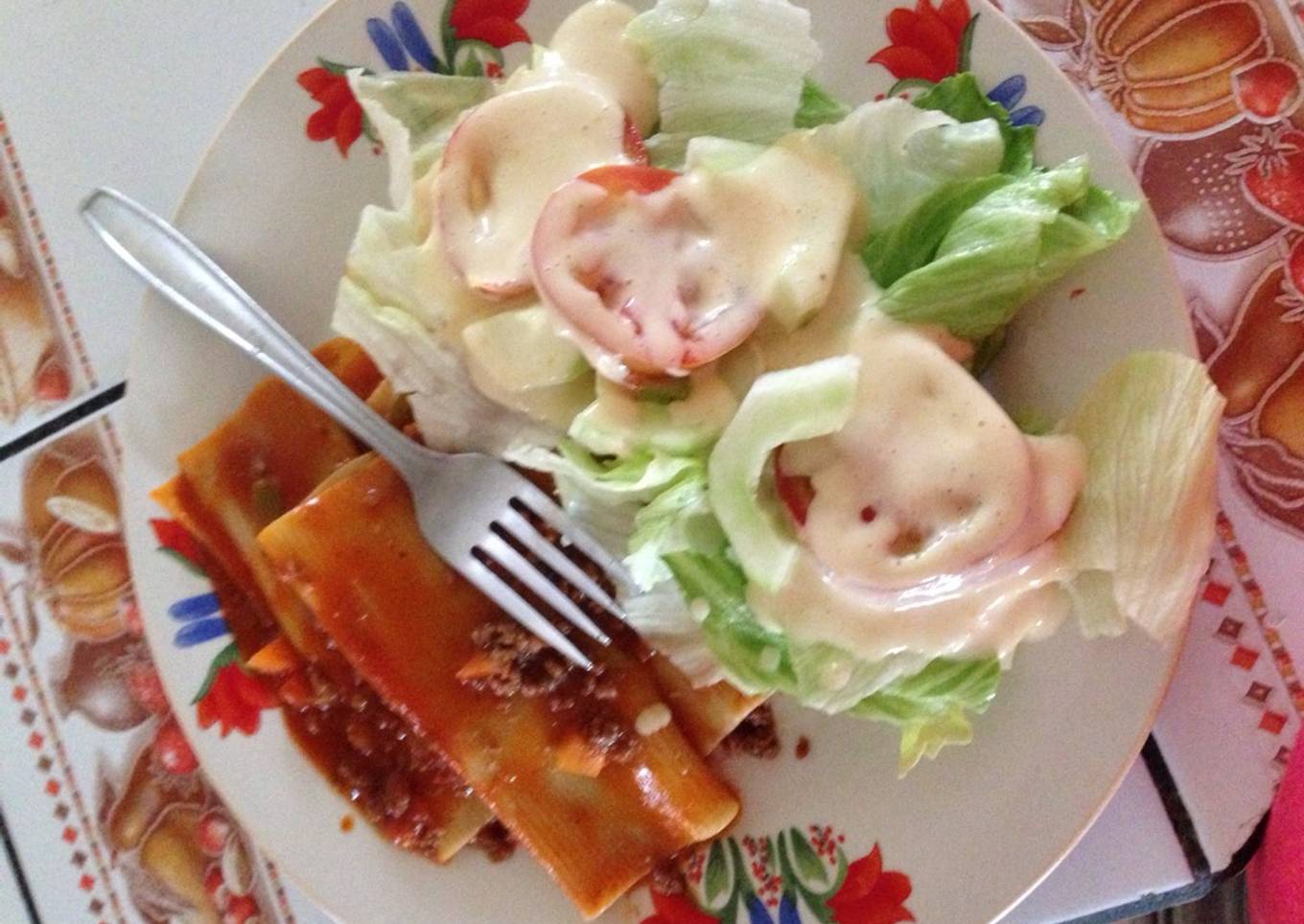 Canelones rellenos de carne molida😍