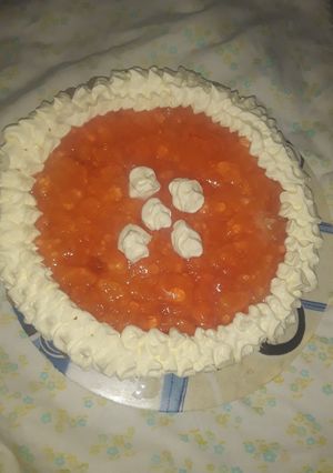 Una foto de Tarta de durazno🍑 sin manteca