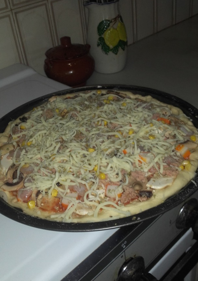 Una foto de Pizza marinera