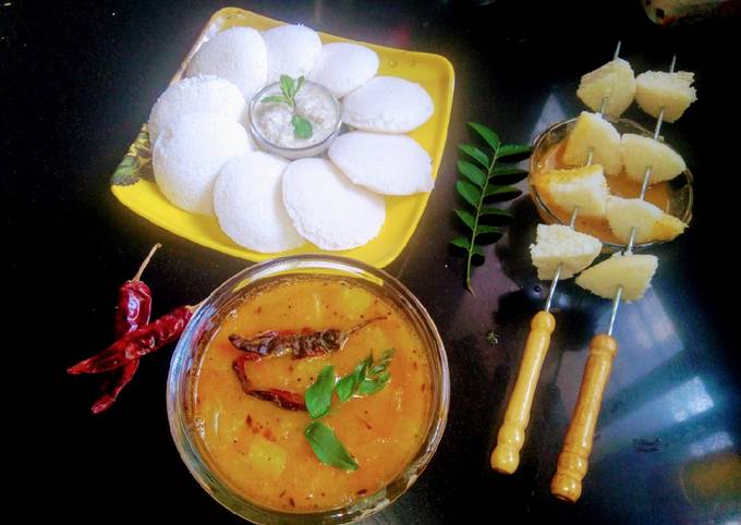 Idli chutney sambar