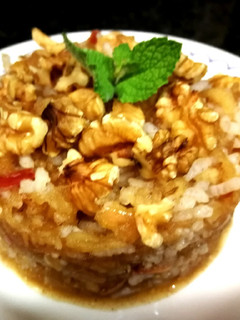 Una foto de Merienda dulce de manzana Gala y arroz a la canela