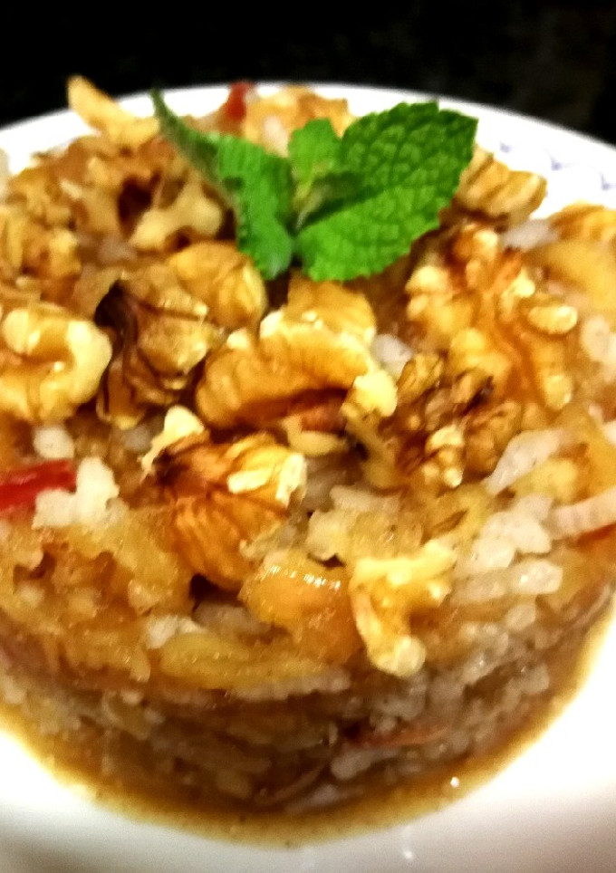Una foto de Merienda dulce de manzana Gala y arroz a la canela
