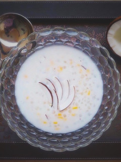 A picture of Saago Kheer in Coconut Milk.