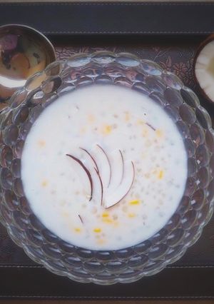 A picture of Saago Kheer in Coconut Milk.