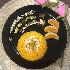 A picture of Zarda recipe/Meethe chawa.