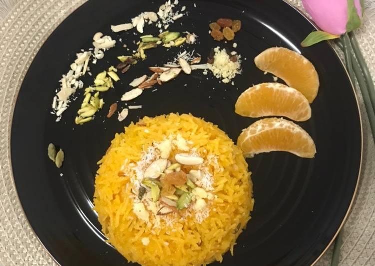Recipe of Speedy Zarda recipe/Meethe chawal# My First recipe# Narangi