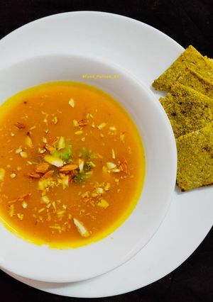 A picture of Immunity booster Pumpkin and Raw Turmeric Soup.