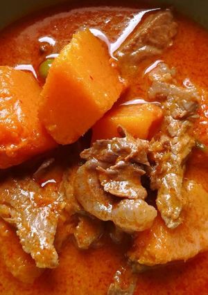 A picture of Red Curry with Beef and Butternut Squash - A Dish for Dad in Heaven.