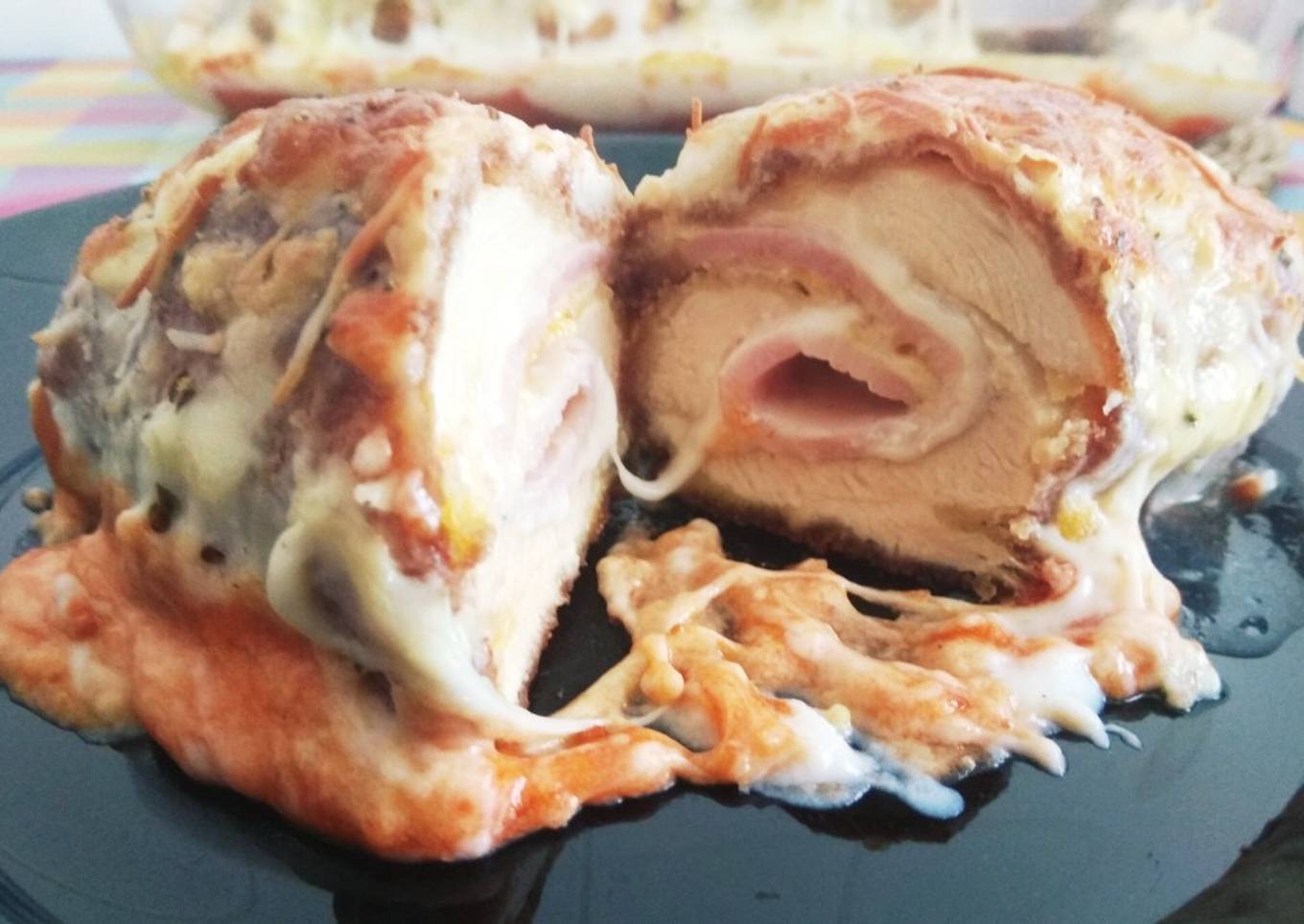 Rollitos de pollo gratinados