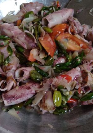 Foto resep Tumis cumi asin kecombrang