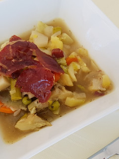 Una foto de Menestra de verduras con jamón apto para personas con diabetes