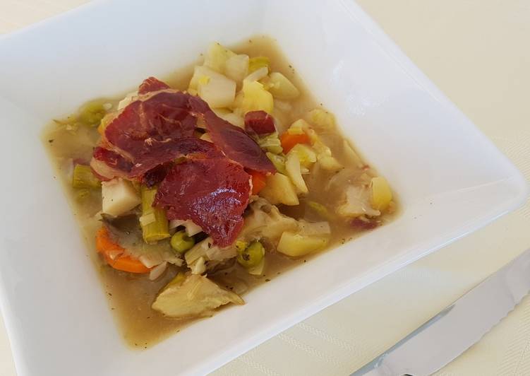 Menestra de verduras con jamón apto para personas con diabetes