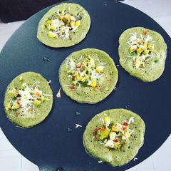 A picture of Healthy green mini uttapam.