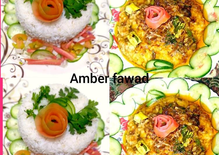Masala moong Dal with boiled wite ๐ Rice