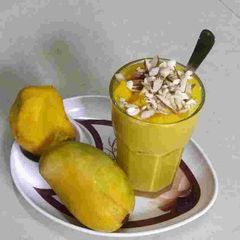 A picture of Rajwadi mango Lassi.