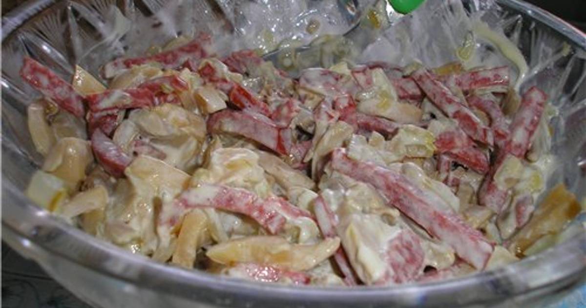 Рецепт салатов с колбасным сыром и шампиньонами