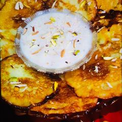 A picture of Malpua monsoon sweets.